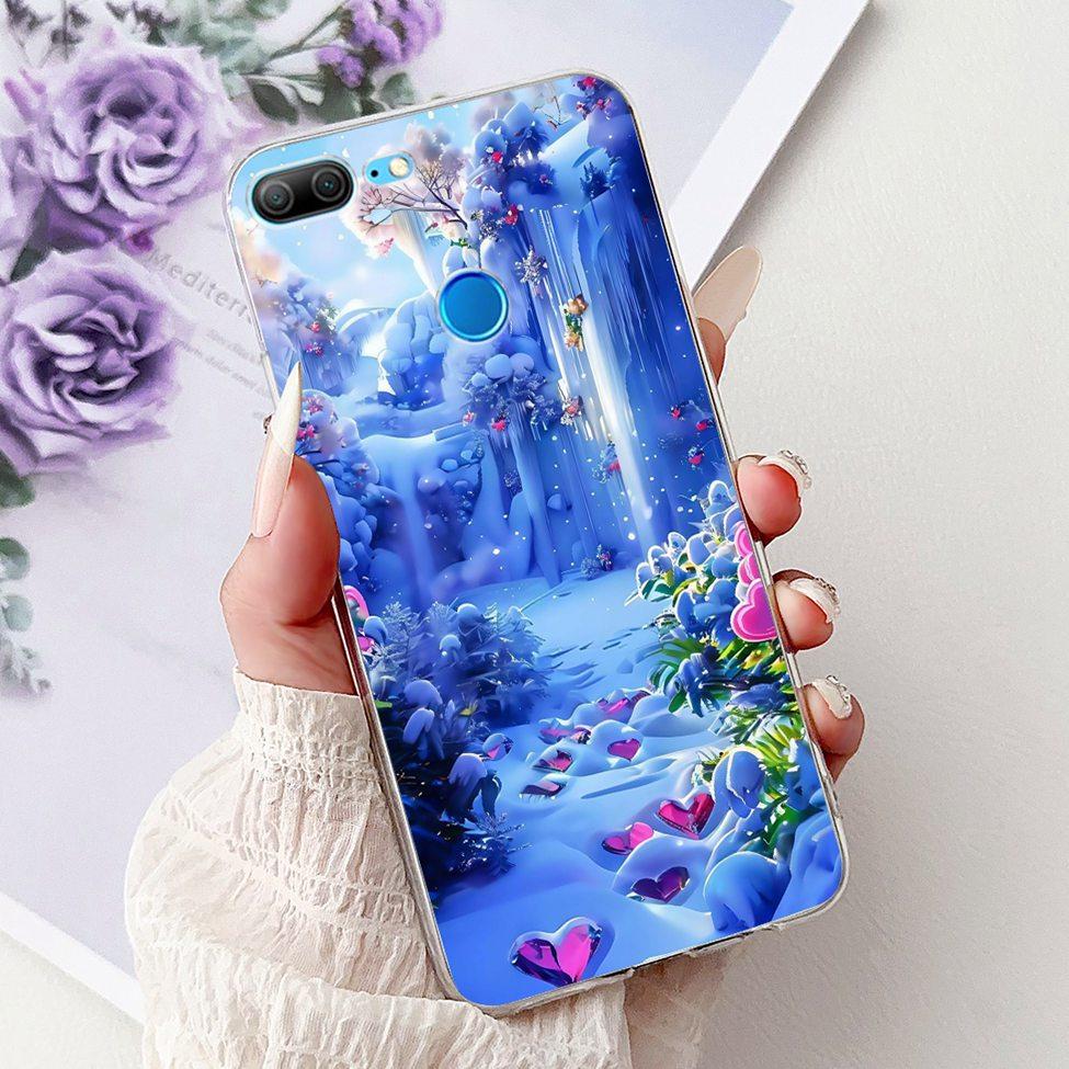 Clear For Honor 9 Lite Case Cute Cat Fashion Flowers Funny Painted Back Cover For Honor 9Lite Phone Case LLD-L21 LLD-L31 LLD-L11