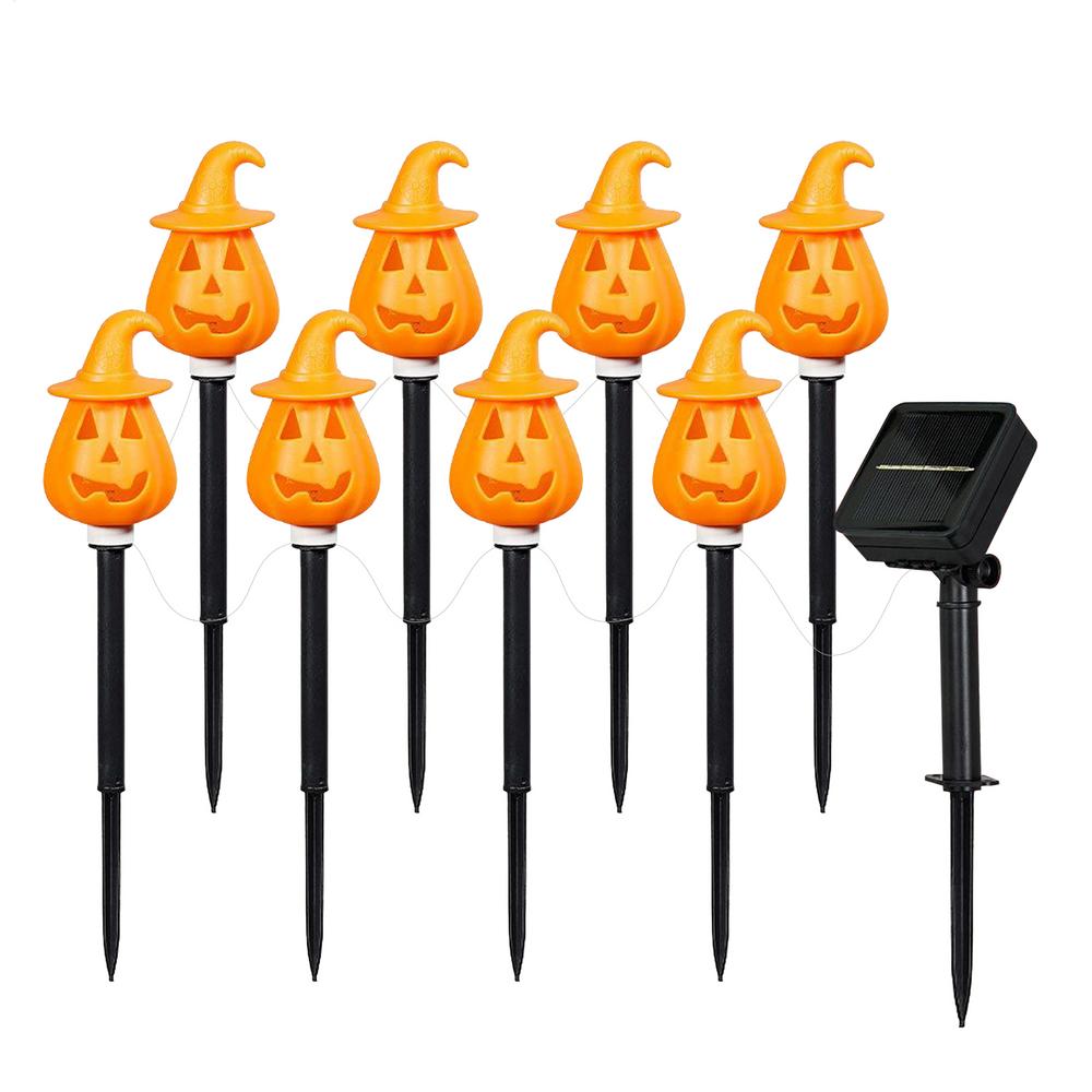 Halloween Pumpkin Stake Lights Halloween Solar Pumpkin Ground Stake Light Orange Garden Decorations Pathway Ground Insert