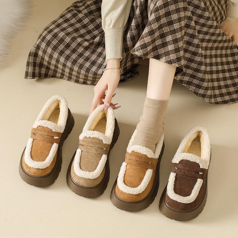 Mao Mao Mouth Cotton Shoes Women's New Winter Thick-soled Velvet Warm Casual Student Cotton Shoes