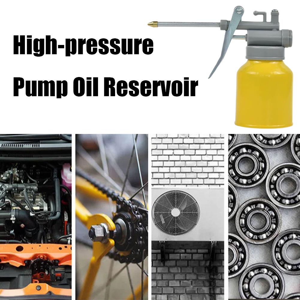 200/400/500ml Huileur Haute Pression Pompe Haute Pression Bidon d'Huile Pistolet de Lubrification Manuel Métal Pour Outil de Réparation de Voiture Moto