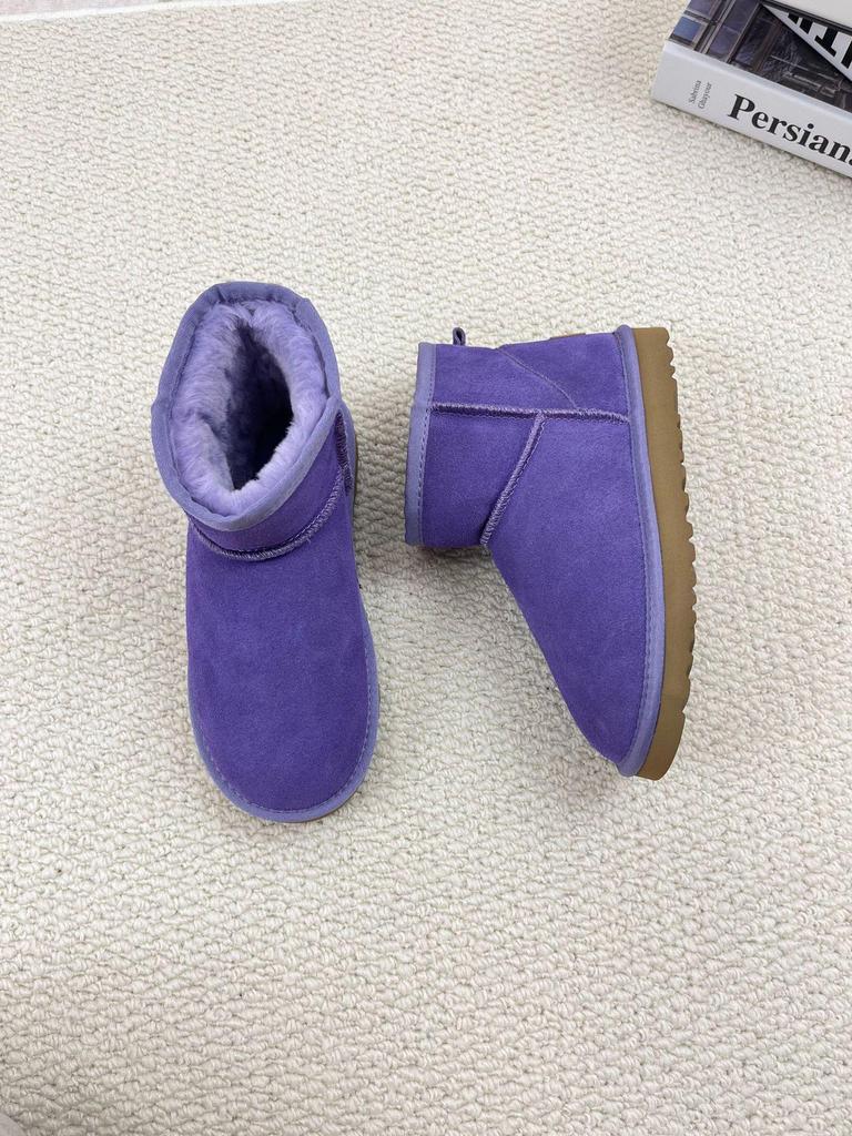 Damskie buty śniegowe wsuwane z prawdziwej skóry - Zimowa moda, Ciepłe i wszechstronne