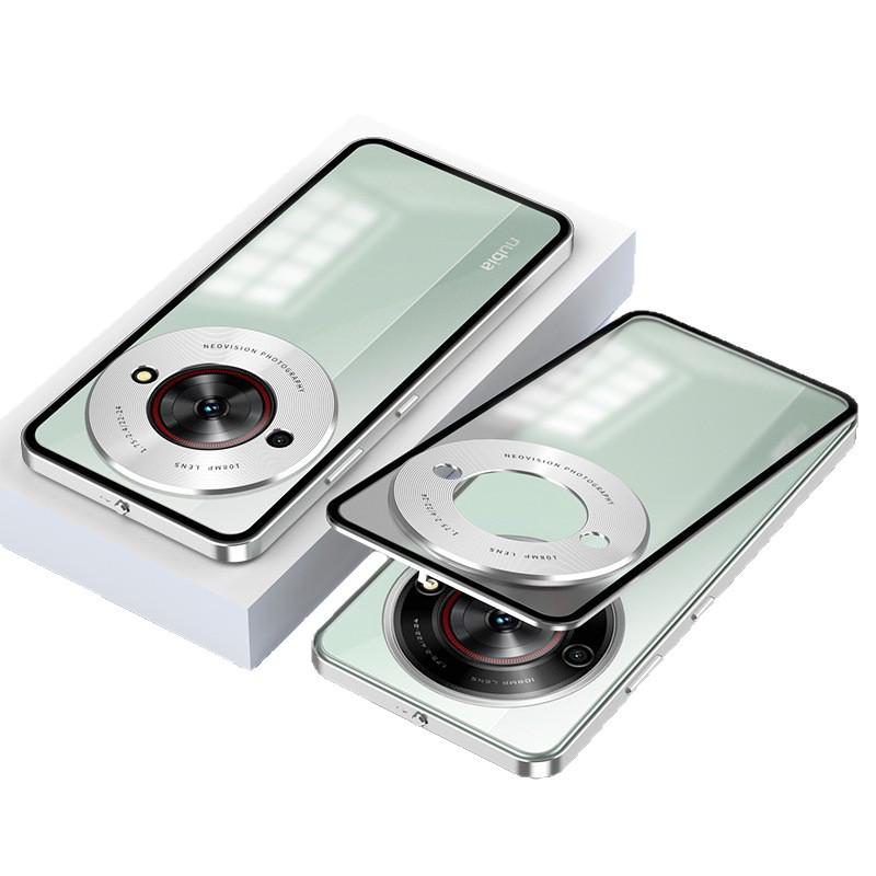 

Nubia Calf 5G Metal Magnetic Anti-fall Phone Case Metal Case [Elegant Silver]