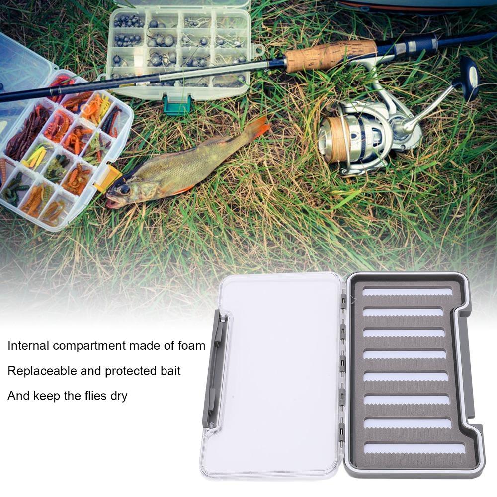 Portable Waterproof Fly Fishing Box Lightweight Foam Fishing Flies Box Transparent ABS Shell Fishing Tackle Box Tackle Storage