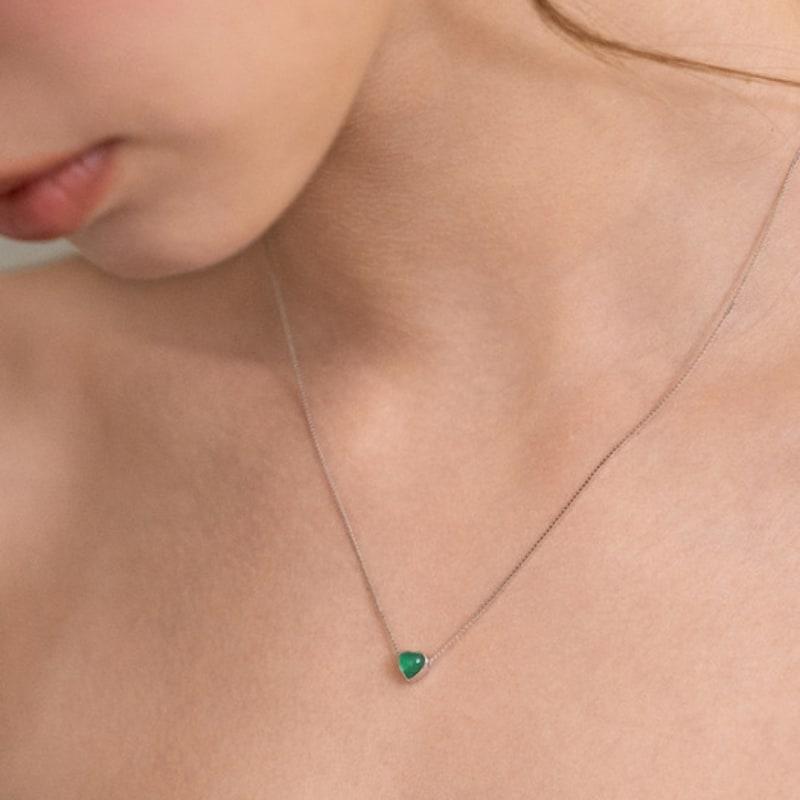 TATIANA (925 Silver) Heart Pendant Necklace NZ2515 Green