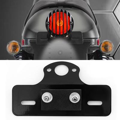 Motorcycle Side Mount Tail Brake Light License Plate Bracket Holder Matte Black