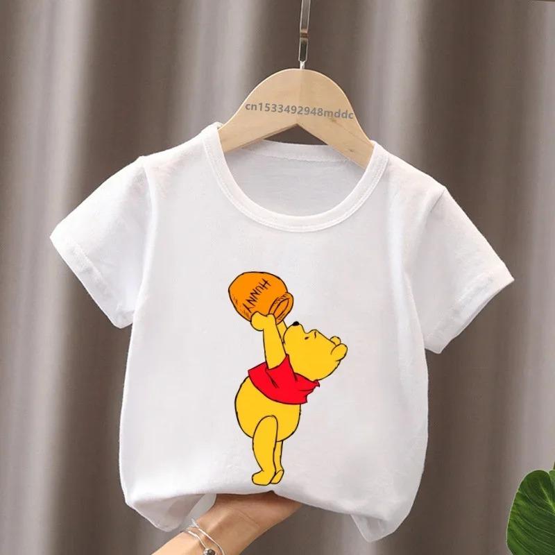 Hot Sale Winnie the Pooh Cute Bear Tigger Print Kids T-Shirts Girls Clothes Baby Boys Short Sleeve T Shirt Summer Children Tops