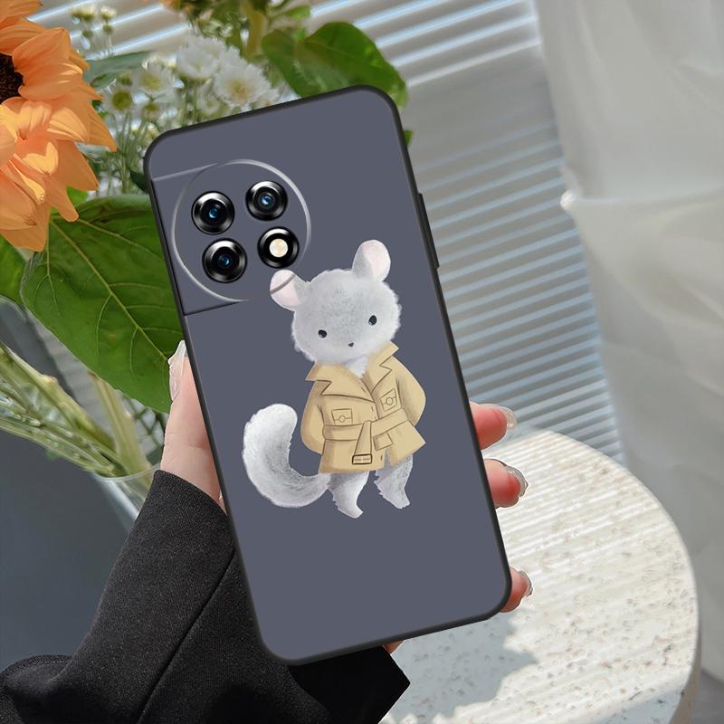 Cute Cartoon Chinchilla Case For OnePlus 15R 15 12R 12 13T 13R 13 11 10 10R 10T 8T Nord 5 CE 2 3 4 Lite N20 N30 Cover OnePlus 13