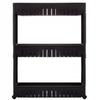 SPRINGOS® Etagère 3 Étages À Roulettes - Chariot De Stockage - Meuble De Rangement De Cuisine, Salle De Bains - Noir