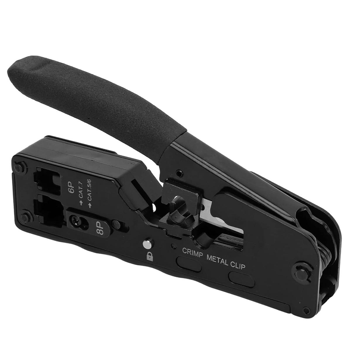

1 шт. Модульный кримпер для обжима кабеля передачи данных / инструмент для зачистки проводов / кусачки для стандартных разъемов RJ11/RJ12, RJ45 Pass-Thru