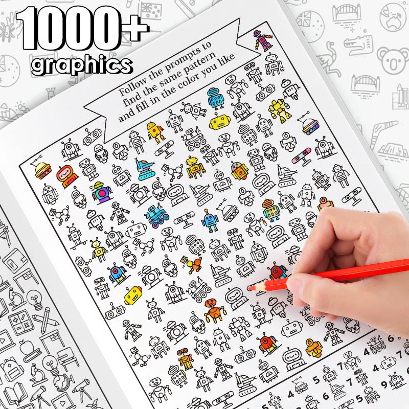 Non-Toxic Search Count & Colors Visual Puzzle Book Hidden Objects Attention Fine Motor