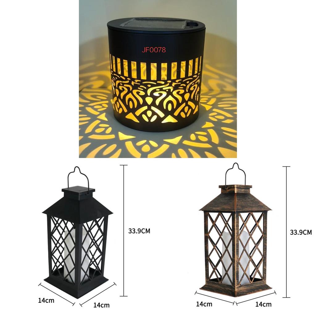 Vintage Outdoor Solar Lanterns With Led Light For Garden Lawn Decor
