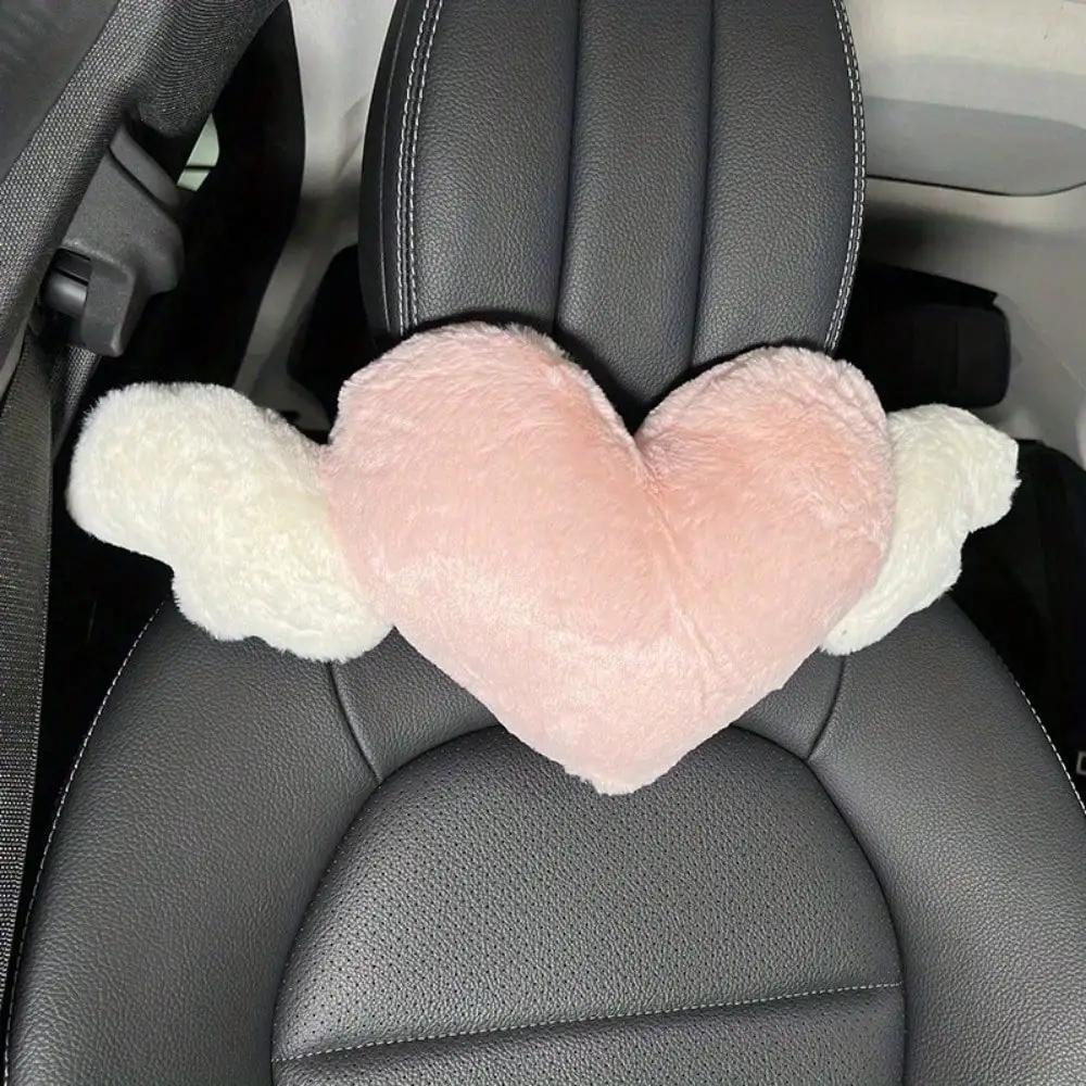 

Love Wings Car Headrest Plush Love Neck Pillow Heart-Shaped Plush Style for Your Car Seat Car Accessories