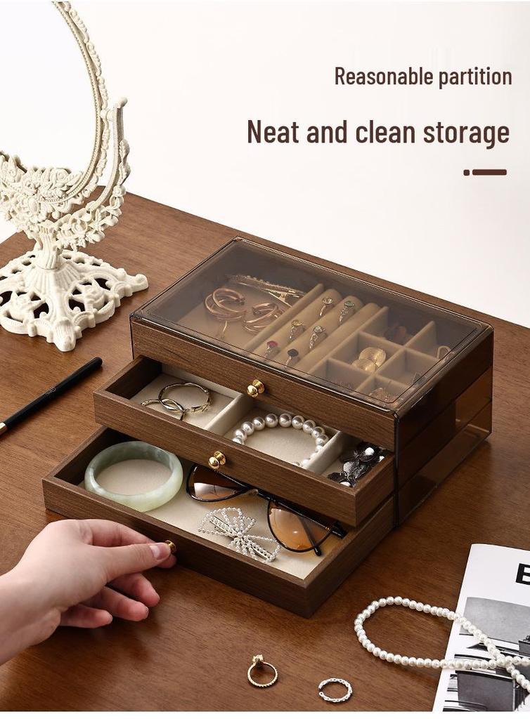Dustproof Multi-layer Jewelry Box with Drawer for Bracelets, Necklaces, Rings, and Earrings - Large Capacity Storage for Accessories