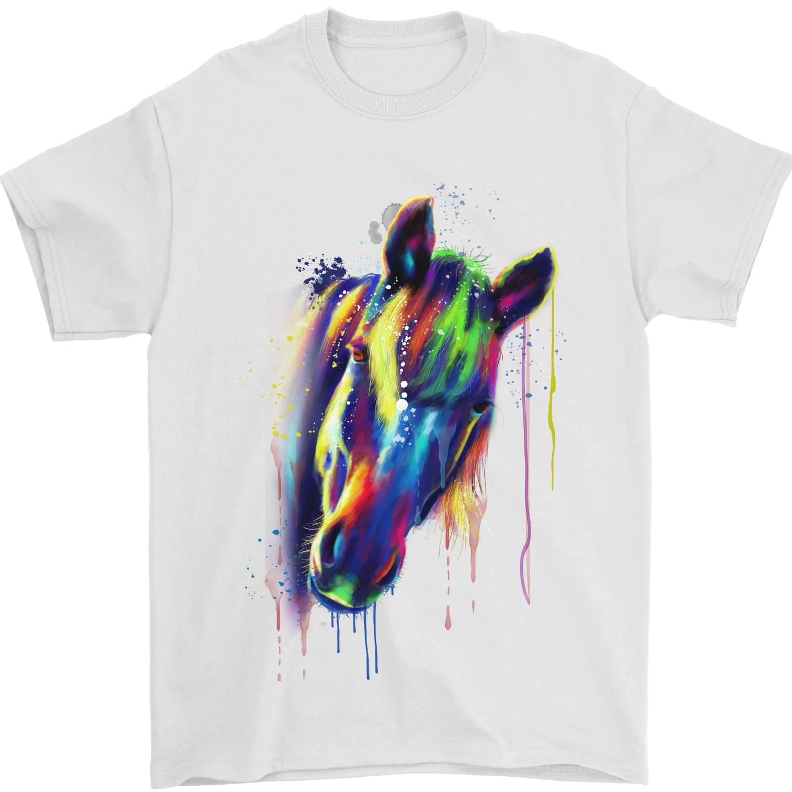 Watercolour Horse Mens T-Shirt 100% Cotton S