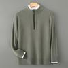 Autumn And Winter New Men'S Half Turtleneck Half Zipper Bottoming Shirt Warm Wool Knitted Casual Fashion