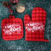 Christmas Oven Gloves Santa Claus Merry Christmas Decorations For Home 2025 Navidad Natal Cristmas Xmas Gift Happy New Year 2025