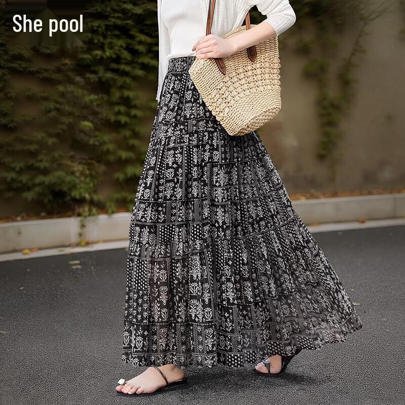 Tachi Women s Flowy Floral Mesh Midi Skirt S