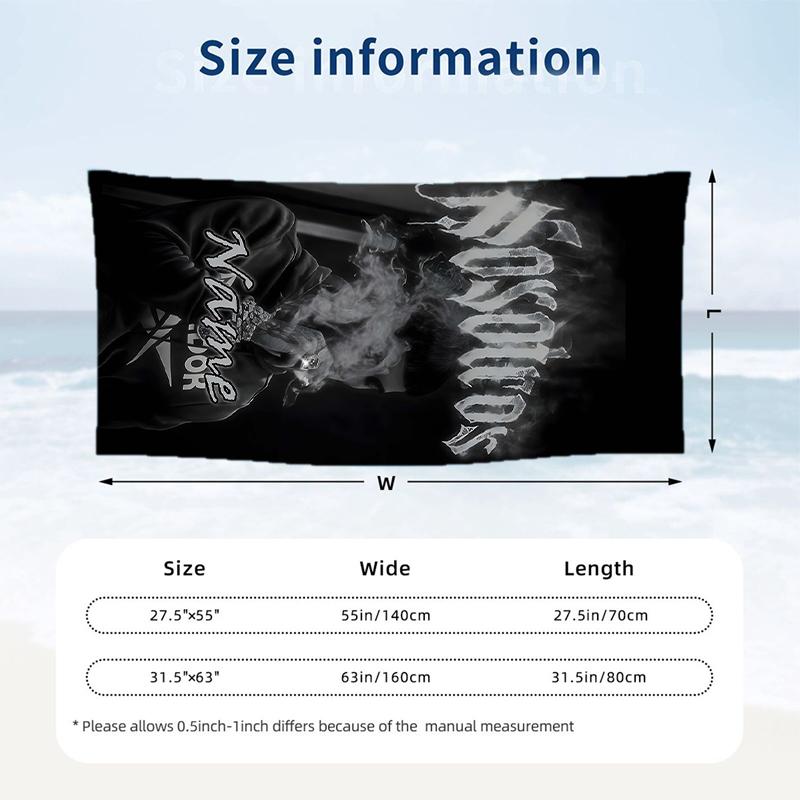 Anuel AA Custom Name Printed Beach Towel Personalized Soft Towel For Swimming Beach Travel