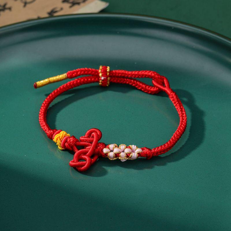 

Подарок на экзамен Узел Вэньчана Приземление Золотой Рейтинговый Титул Красный Веревочный Браслет Мужской и Женский Фестиваль Ручной работы Регулируемый Шнурок для Ношения 1 Three Yuan and Wenchang Jiehongtu Hand Rope