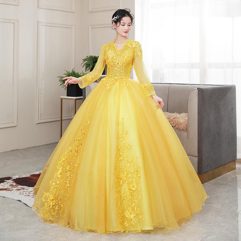 Chorus colored yarn evening dress fairy