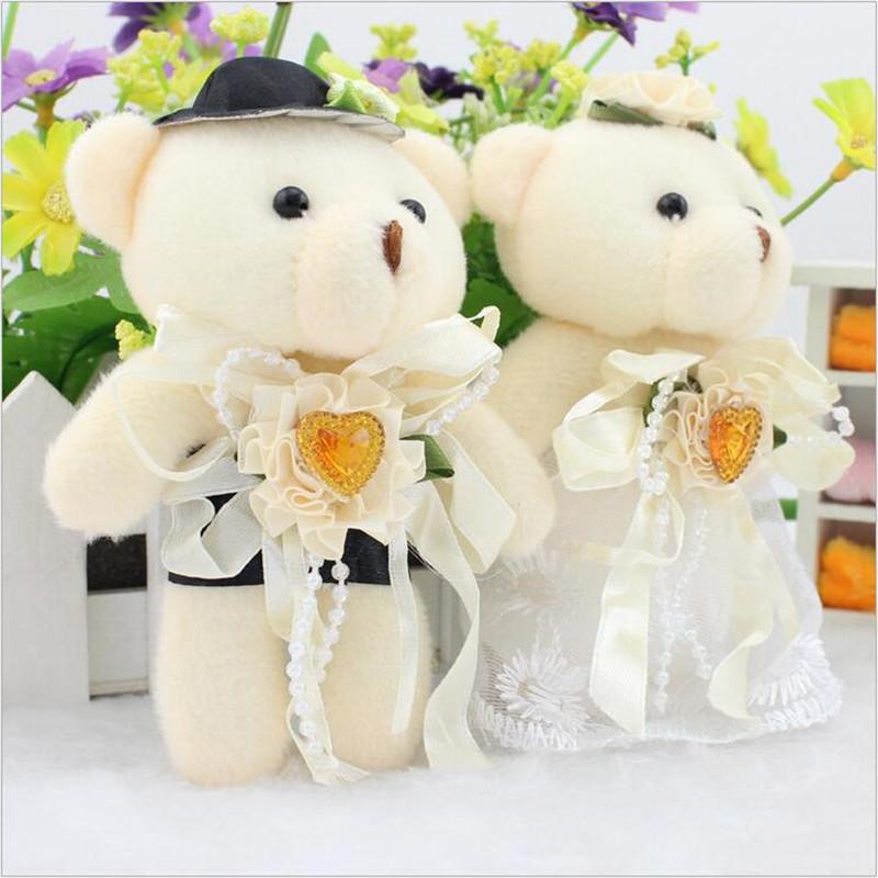 Cute Bear Shape Stuffed Plush Toys Wedding Decorations Doll Birthday Present Kids Gifts13cm