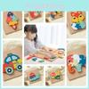 Wooden 3d Puzzle Cognitive Animal Traffic Shapes Matching Blocks For Early Education