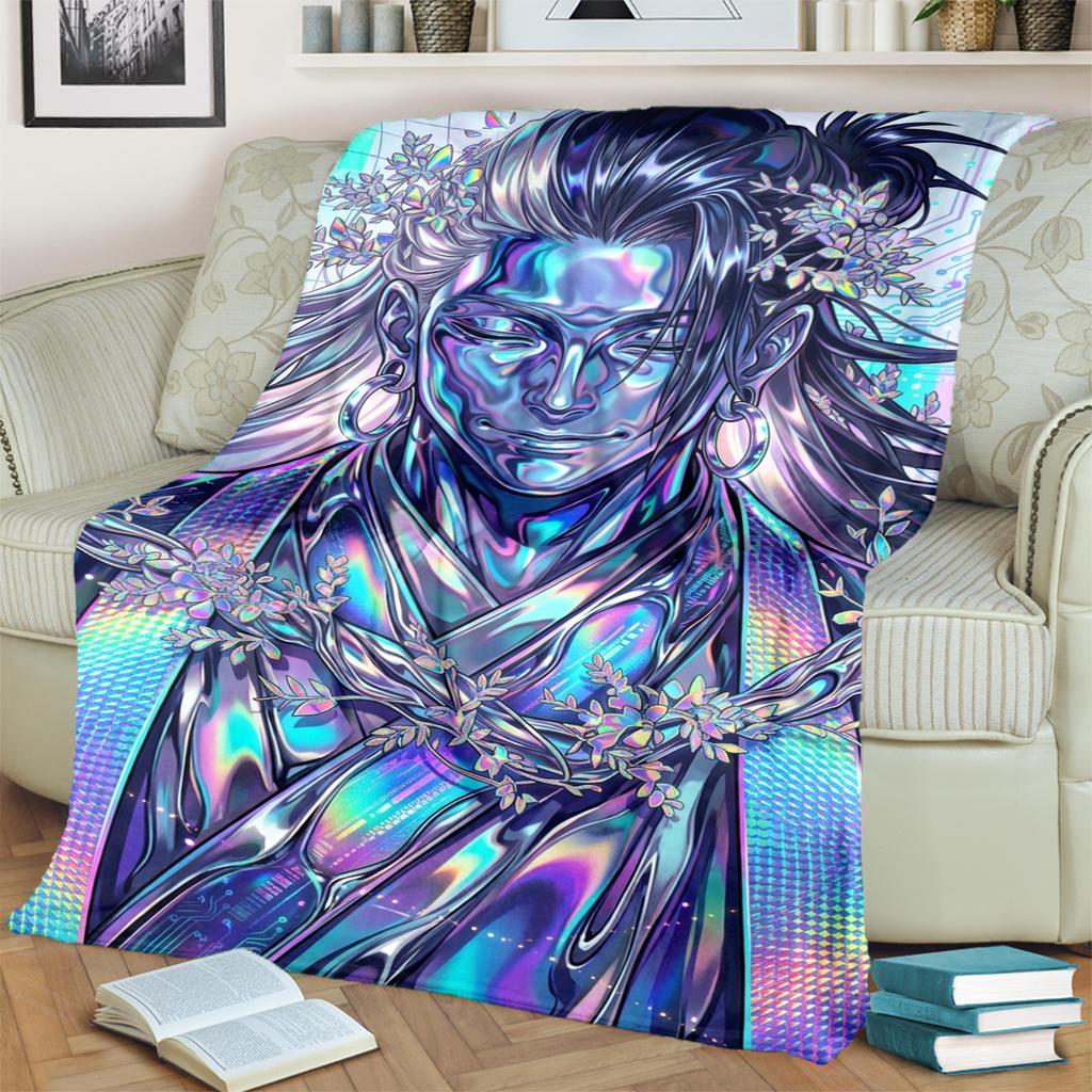 Warm Jujutsu Kaisen Blanket Flannel Material for Bedrooms, Sofas, Beds, Chairs, Picnics, Travel