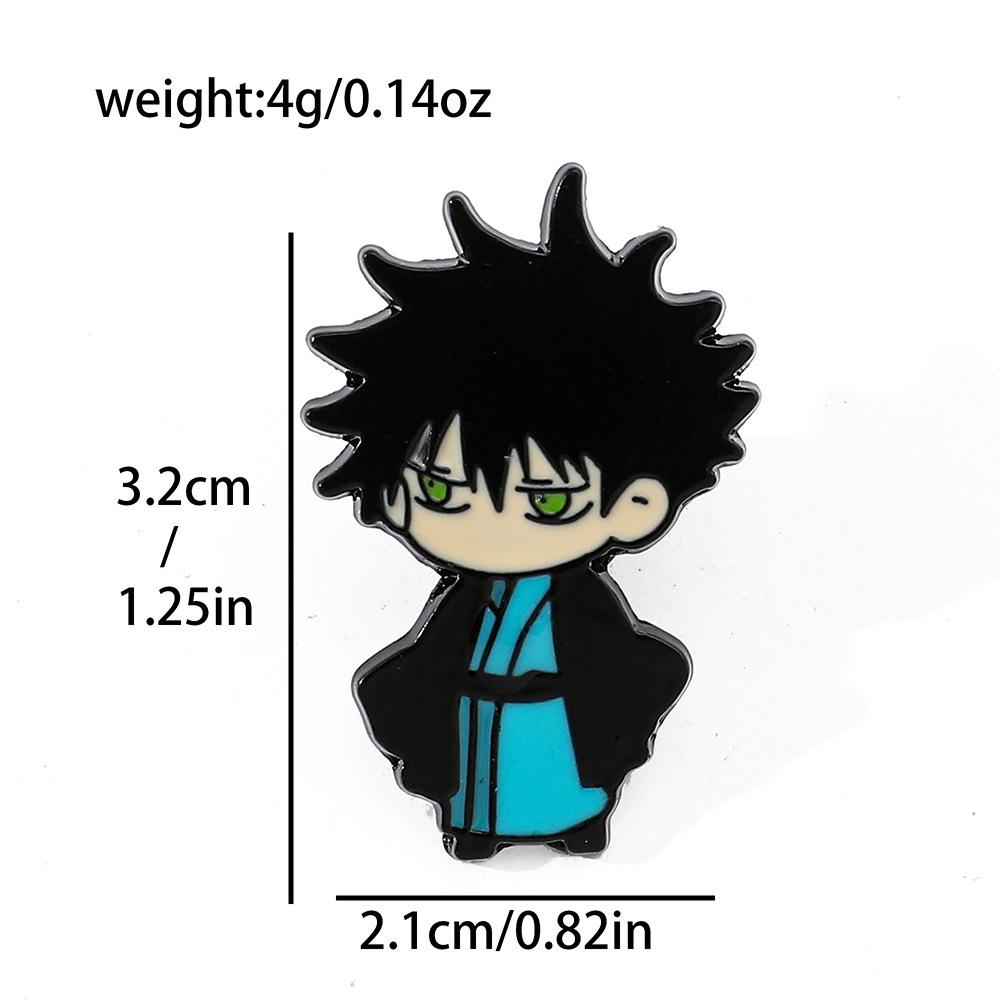 Japanese Creative Personality Spell Return to Battle Metal Badge Accessories Five Wushu Characters Alloy Brooch Pin