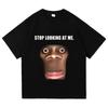 Stop Looking At Me Funny Meme Tshirts Unisex Unisex Clothing Casual Cotton Oversized Short Sleeve Oversized T Shirt Tops Streetwear