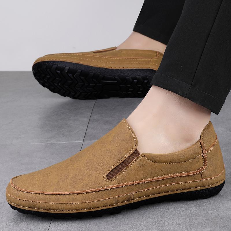 Luxury Men Casual Shoes Leather Men Loafers Handmade Flats Slip-On Flats Leisure Walk Mocasines High Quality Man Driving Shoes
