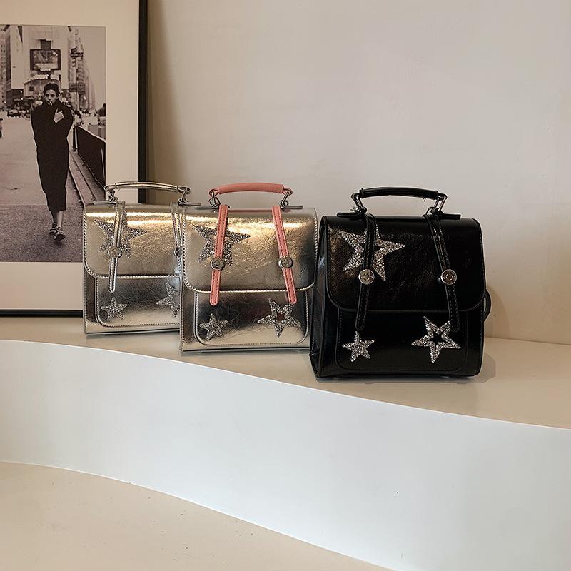 Women's bag 2025 spring new Korean version ins style backpack fashion sequins star tide versatile small backpack