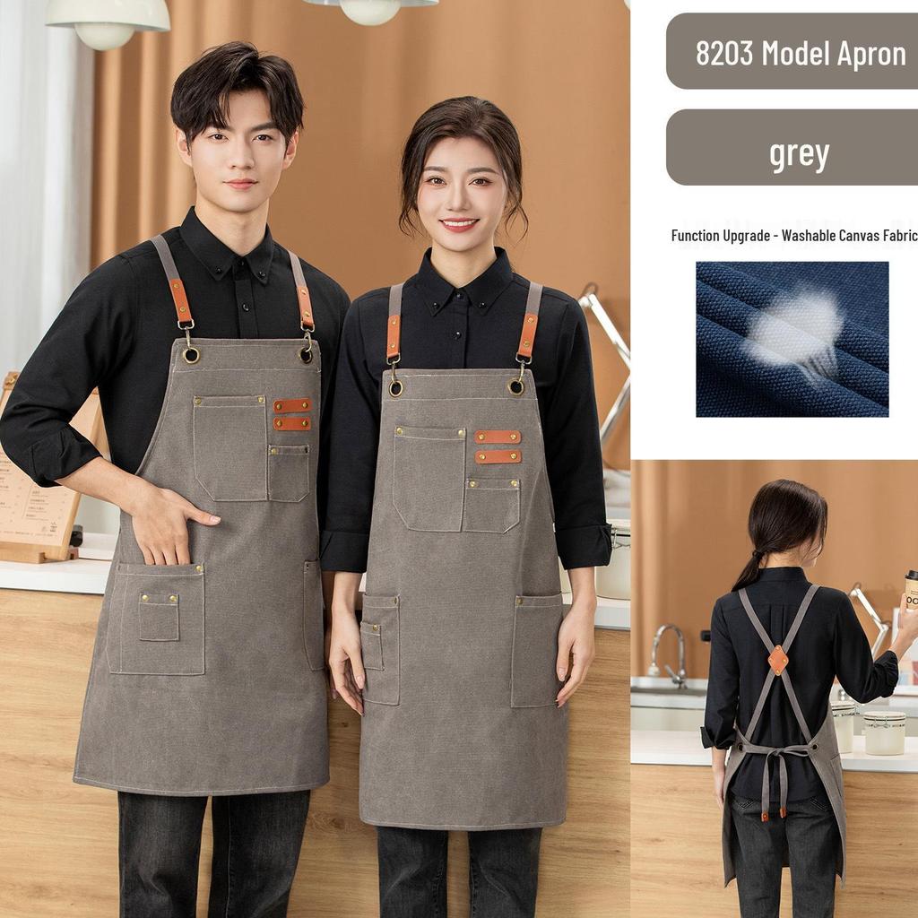 Custom Waterproof Washable Denim Apron for Women - Nail Art, Baking, Coffee, Milk Tea Shop, and Barber Use