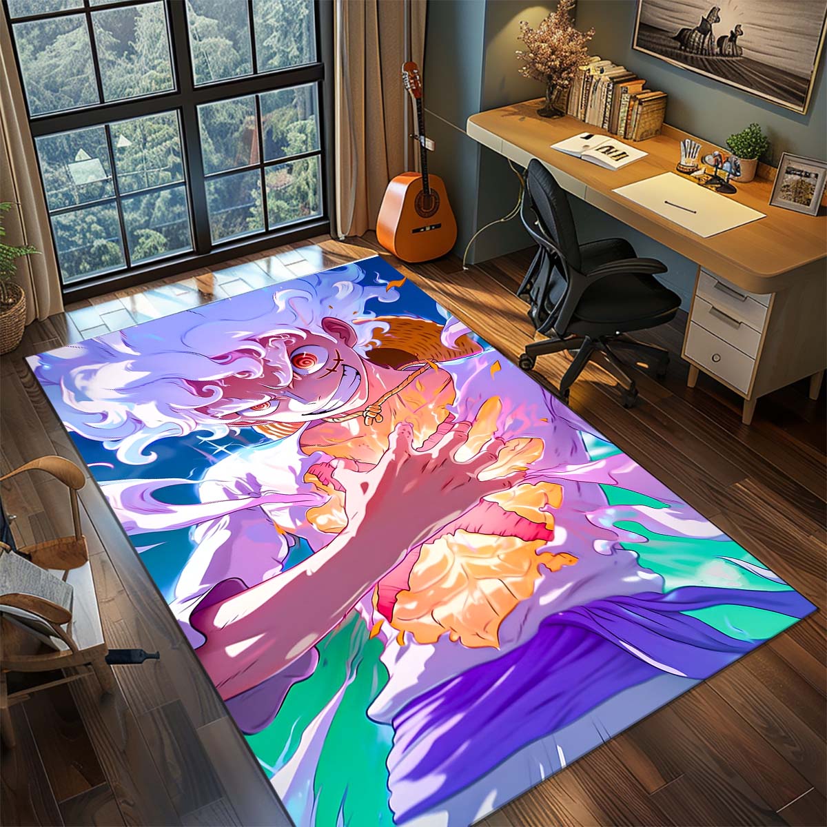 

One Piece Anime Rug Carpet Large Area Rug Non Slip Washable Floor Mat Gamer Room Bedroom Home Decor -QJY 60x90cm