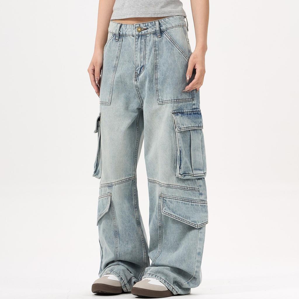 Women's Trousers Large Size Stretch Jeans Loose Semi-Elastic Pants