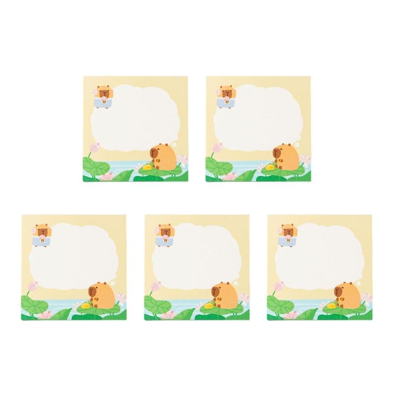 

5pcs Aesthetic Sticky Note Writable Memos Pad Cartoon Panda Sticky Pad Sticky Note School Office Supplies for Students