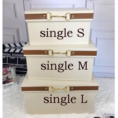 Luxury  Pu Leather Orange Storage Bins Colorful Storage Box  Organizer Containers Baskets with Cover Handles