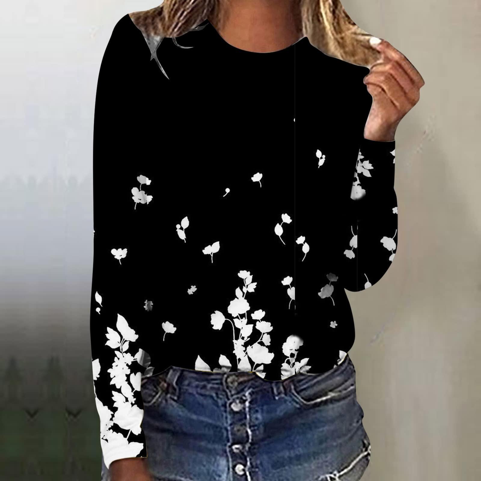 

Женская мода, повседневная блузка с длинным рукавом и круглым вырезом, пуловер с принтом XXL белый