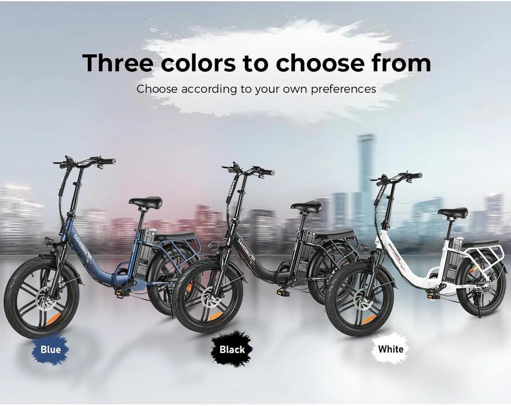 2026 Samebike New CY20Pro 36V500W Brushless Motor 13Ah Detachable Battery Electric Bicycle Dual Disc Brake 3.0 Tire Electric Bicycle
