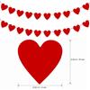Red Heart Garland Pack of 20 - No DIY Heart Banner Garland for Valentines & Galentines Day Hanging Decor