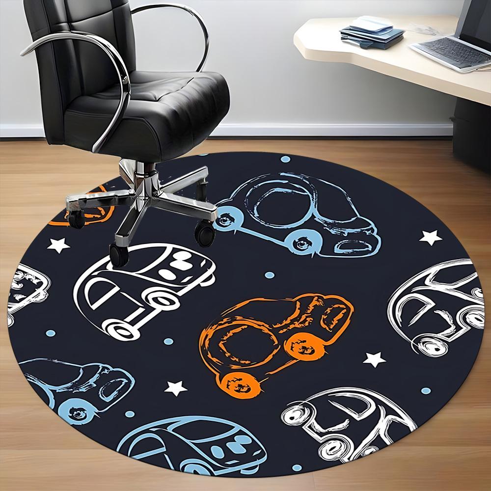 

1pc Car Pattern Chair Carpet for Office, Perfect for Office, Holiday Party Decoration Choice yy260314095 80cm by 80cm