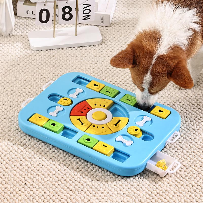 Upgraded Interactive Pet Puzzle Feeder: Square Dog & Cat Toy Bowl