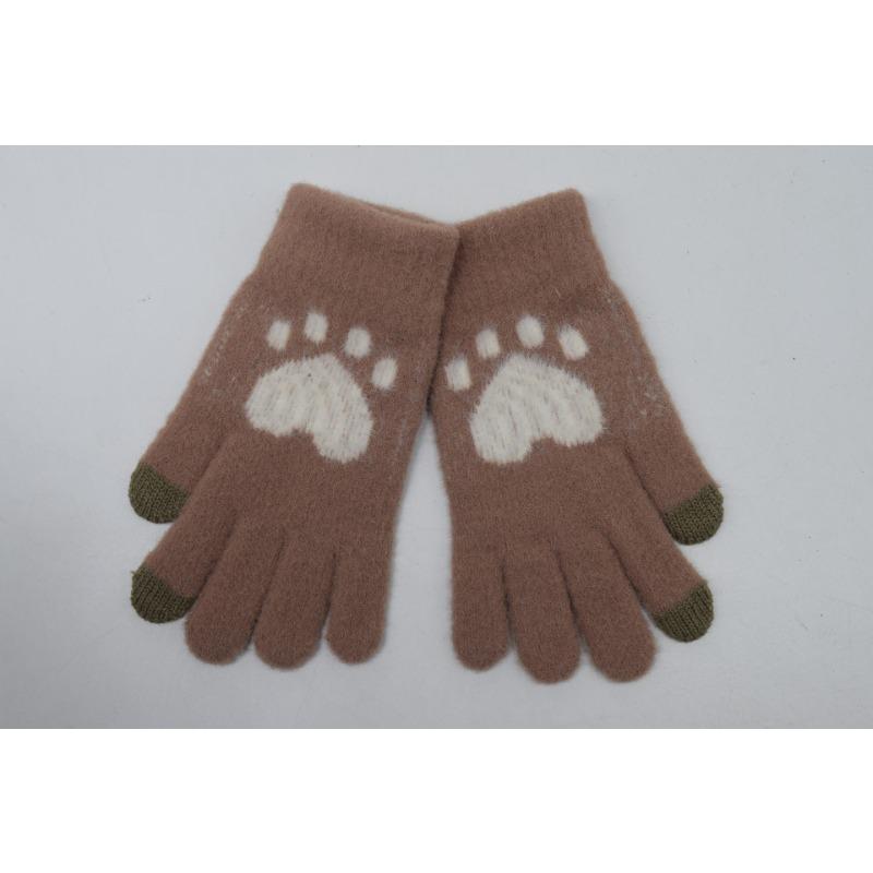 Winter Student Touch Screen Gloves Fleece Cold-proof Cat Claws Cute Bear Paw Riding Gloves Cartoon Gloves