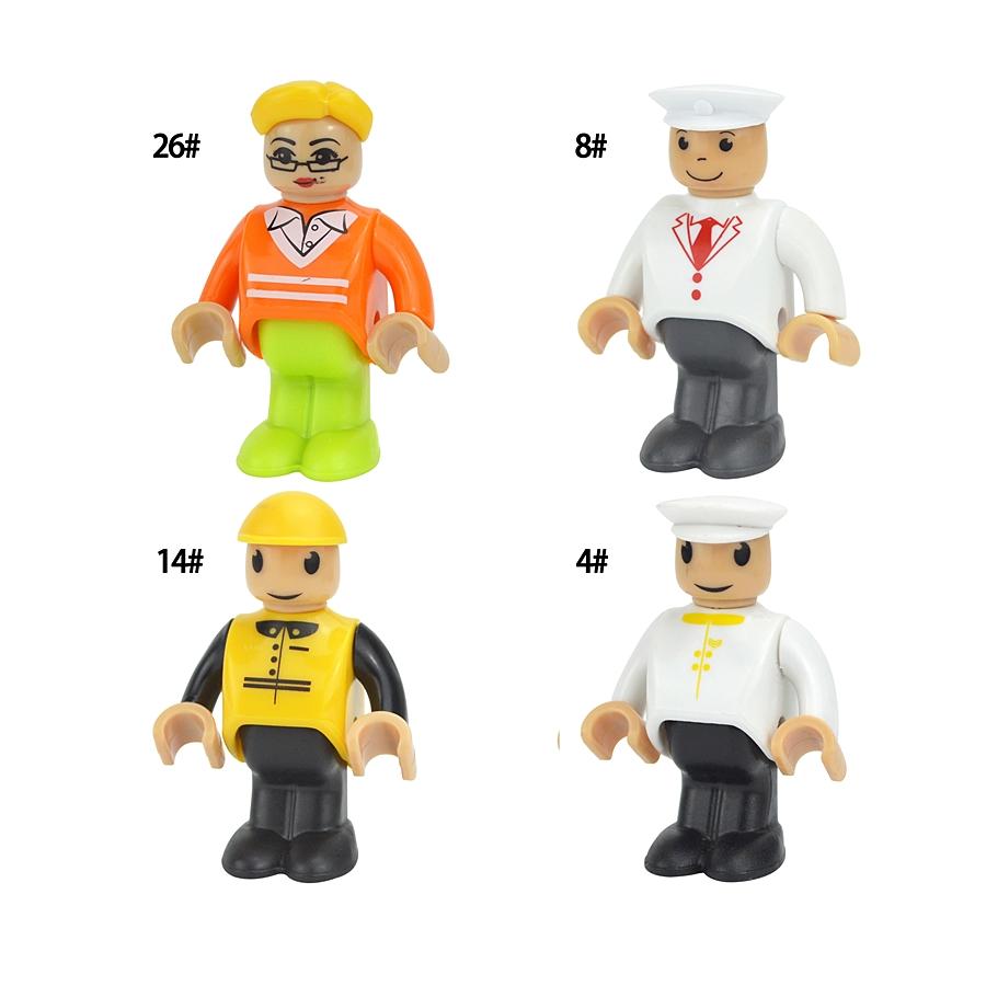 MOC Alle Arten von kleinen Mann Puppenmodellfiguren Zugcharakter Eisenbahnzubehör Bildungsgeschenk Kind für Biro Holzbahnspielzeug