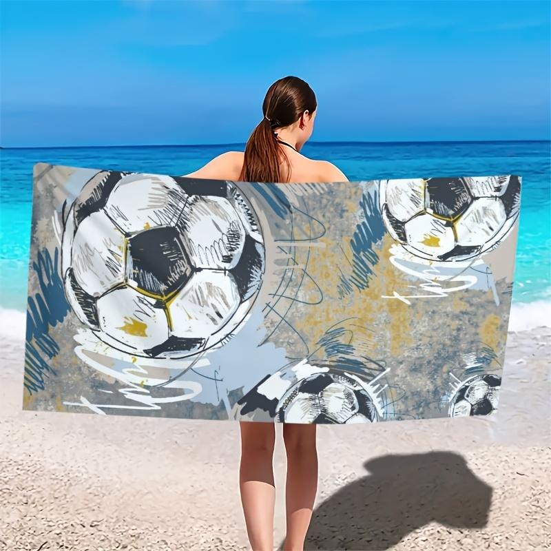 Newest Large Beach Towel Water Splash Soccer Sports Print Beach Towel Men Quick Dry Pool Bath Towel