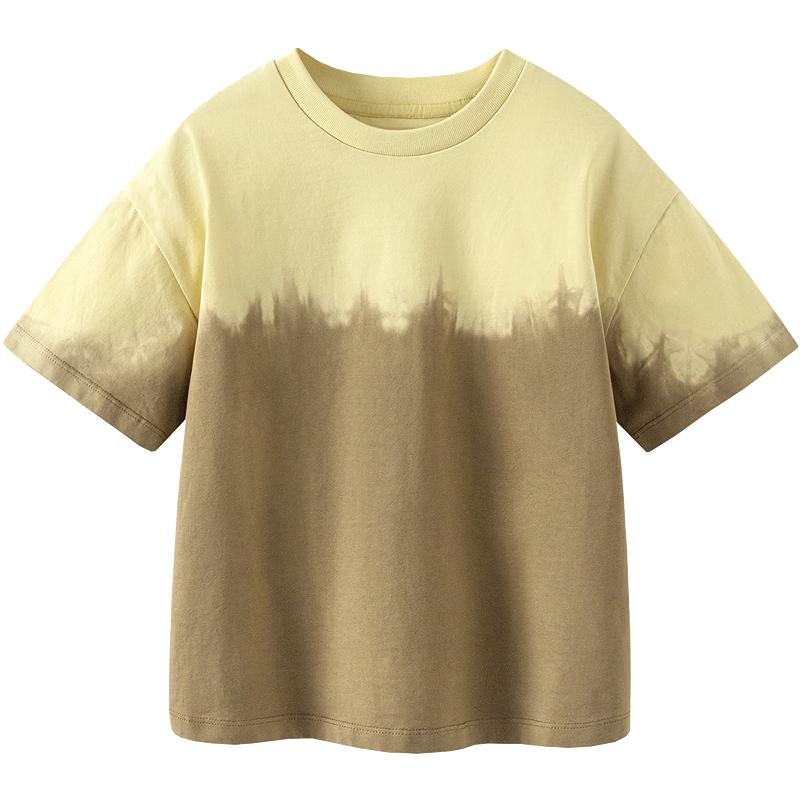 Minibala Kids Pure Cotton Tie-Dye Gradient Short Sleeve T-Shirt