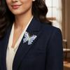 Enamel Big Flower Butterfly Brooches Rhinestone Enamel Lapel Pin  Women's Clothes Pins Gifts