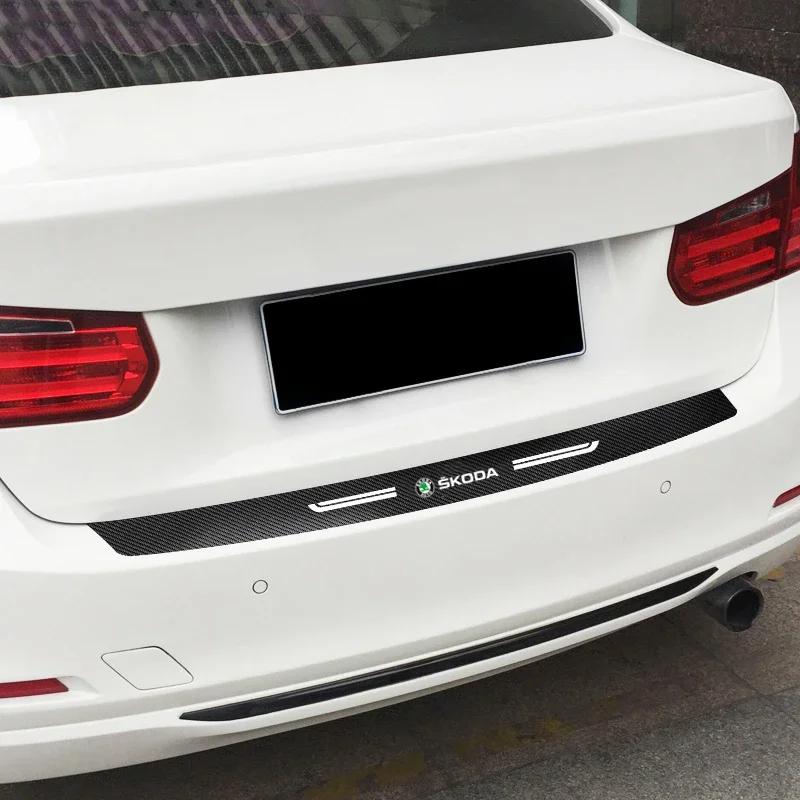 Carbon Fiber Car Door Sill Stickers for Skoda Fabia Octavia Superb Yeti Kamiq Karoq VRS Kodiaq Rapid Scala Waterproof Threshold Xkbf53