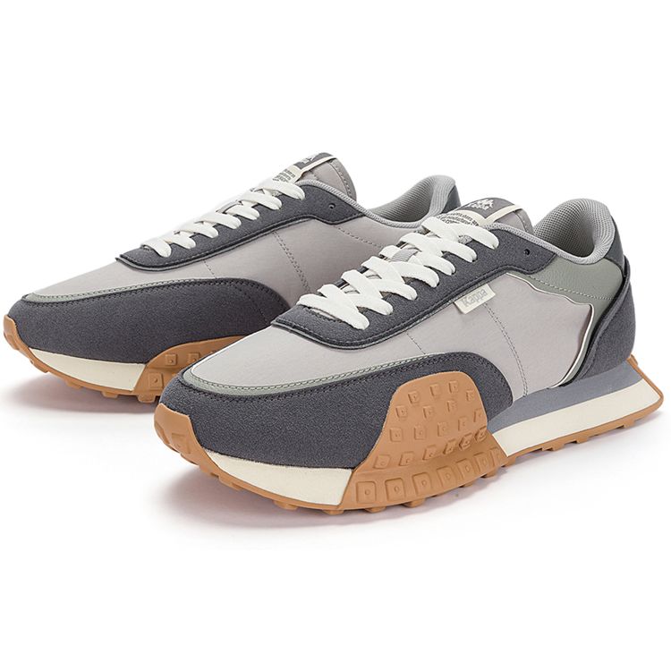 Kappa Retro Fashion Color Block Fabric Synthetic Leather Lightweight Non-Slip Wear-Resistant Low-Top Running Shoes Unisex sneakers K0DY5MM08D-138