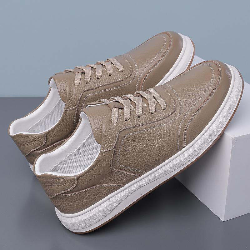 

Little white shoes hollow breathable casual shoes men s first layer cowhide low-top board shoes versatile 44