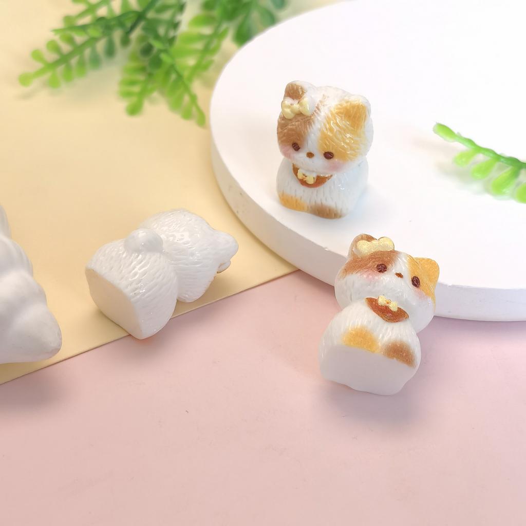 100Pcs Cartoon Cat Slime Charms Flatback Resin Accessories Crafts for Earring Key Chain Jewelry Material